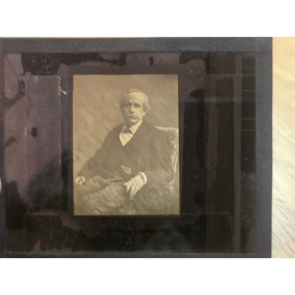 ​7 Vintage Magic Lantern Glass Slides Famous Scientists Mendeleev Daguerre...